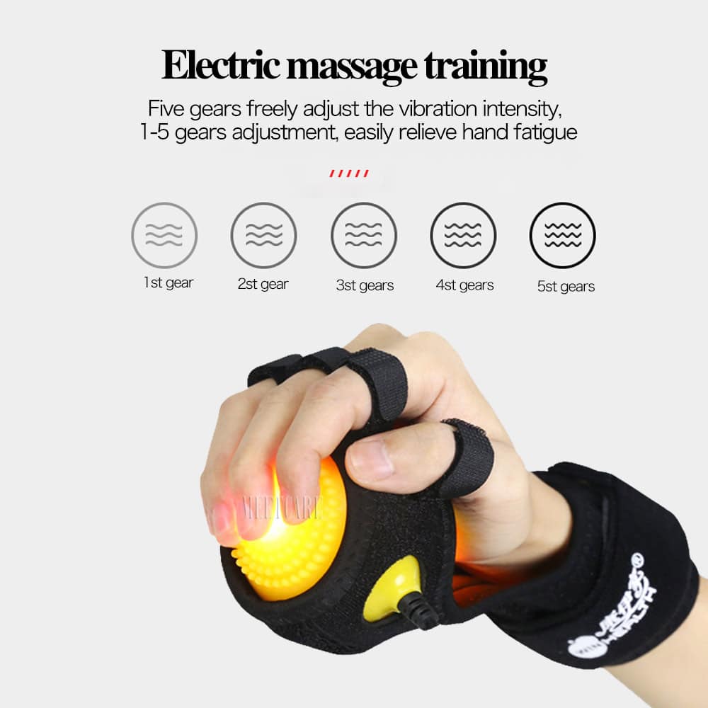 Infrared Hot Compress Hand Massager Ball Massage Hand and Fingers Physiotherapy Rehabilitation Spasm Dystonia Hemiplegia Stroke