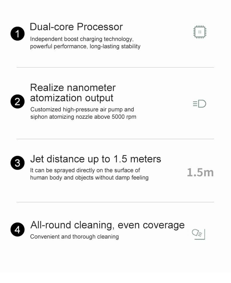 Ozone Nano Spray Water Gun Type-c Steam Air Purifier UV Blue Light Electric Wireless Fogging Disinfection Atomization Sanitizer