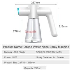 Ozone Nano Spray Water Gun Type-c Steam Air Purifier UV Blue Light Electric Wireless Fogging Disinfection Atomization Sanitizer color: No Ozone 2PCS Black|No Ozone 2PCS White|No Ozone Black730ml|No Ozone set|No Ozone White730ml|Ozone 730ml 2pcs|Ozone White 730ml  New Arrivals Uncategorized Protection Against COVID-19 Best Sellers