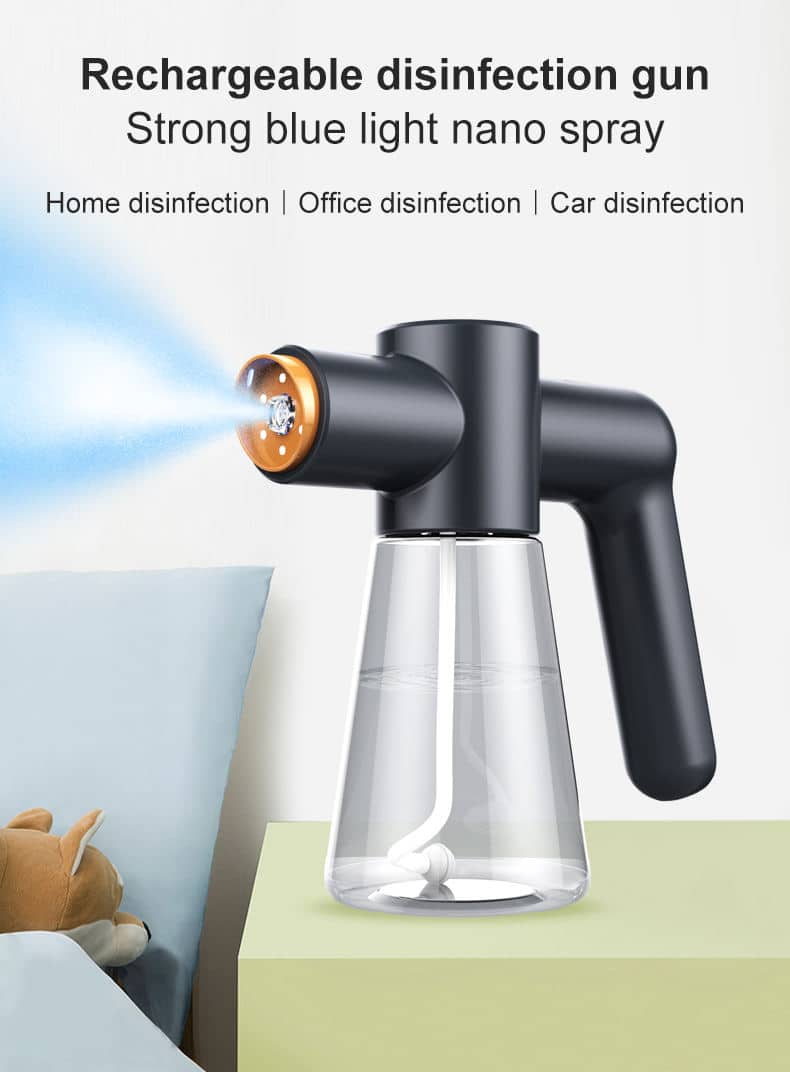 Ozone Nano Spray Water Gun Type-c Steam Air Purifier UV Blue Light Electric Wireless Fogging Disinfection Atomization Sanitizer