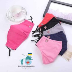 Adjustable Cotton Face Mask color: Pink|Red|Rose Red|Gray with 2 Filters|Black|Blue  New Arrivals Protection Against COVID-19 Face Masks & Face Shields Face Masks Face Masks For Adults Best Sellers