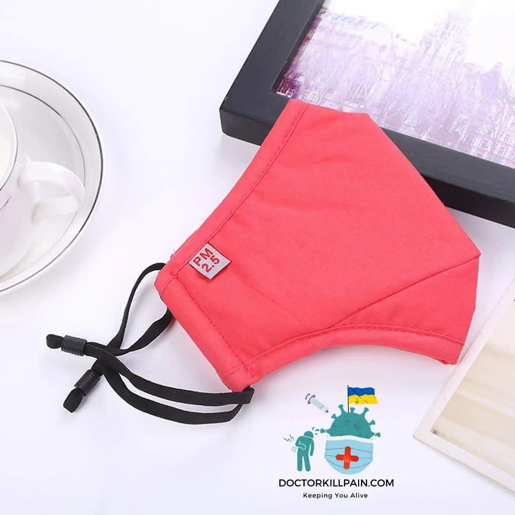 Adjustable Cotton Face Mask color: Pink|Red|Rose Red|Gray with 2 Filters|Black|Blue  New Arrivals Protection Against COVID-19 Face Masks & Face Shields Face Masks Face Masks For Adults Best Sellers