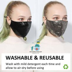 Adjustable Shiny Face Masks color: Gold|Black  New Arrivals Protection Against COVID-19 Face Masks & Face Shields Face Masks Face Masks For Adults Safest Face Masks For Kids Best Back to School Face Masks For Kids Best Sellers