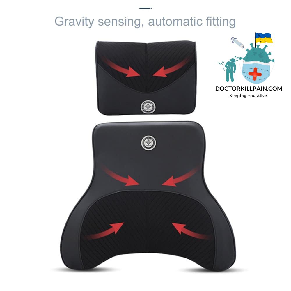 JINSERTA Car Massage Neck Support Pillow Seat Back Support Headrest Pillow Simulation Human Massage Travel Pillow Accessories