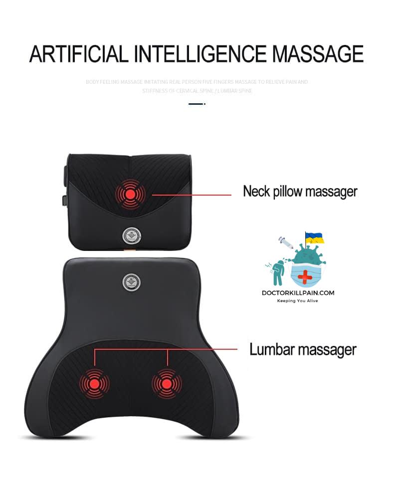 JINSERTA Car Massage Neck Support Pillow Seat Back Support Headrest Pillow Simulation Human Massage Travel Pillow Accessories