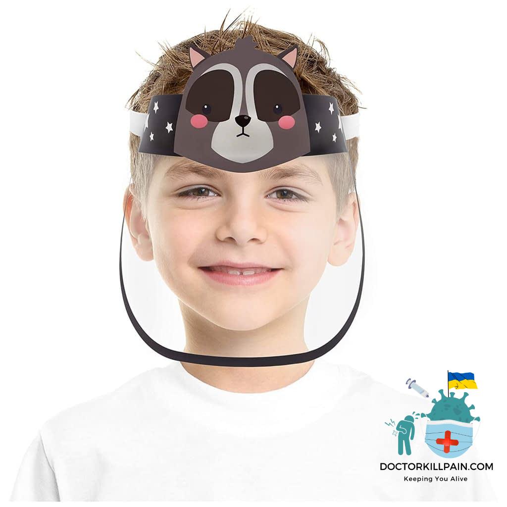 1pcs 3D Cartoon Transparent Full Face Shields Mask Outdoor Child Kids Boy Girl Cartoon Face Shields Cover Mask With Elastic Band