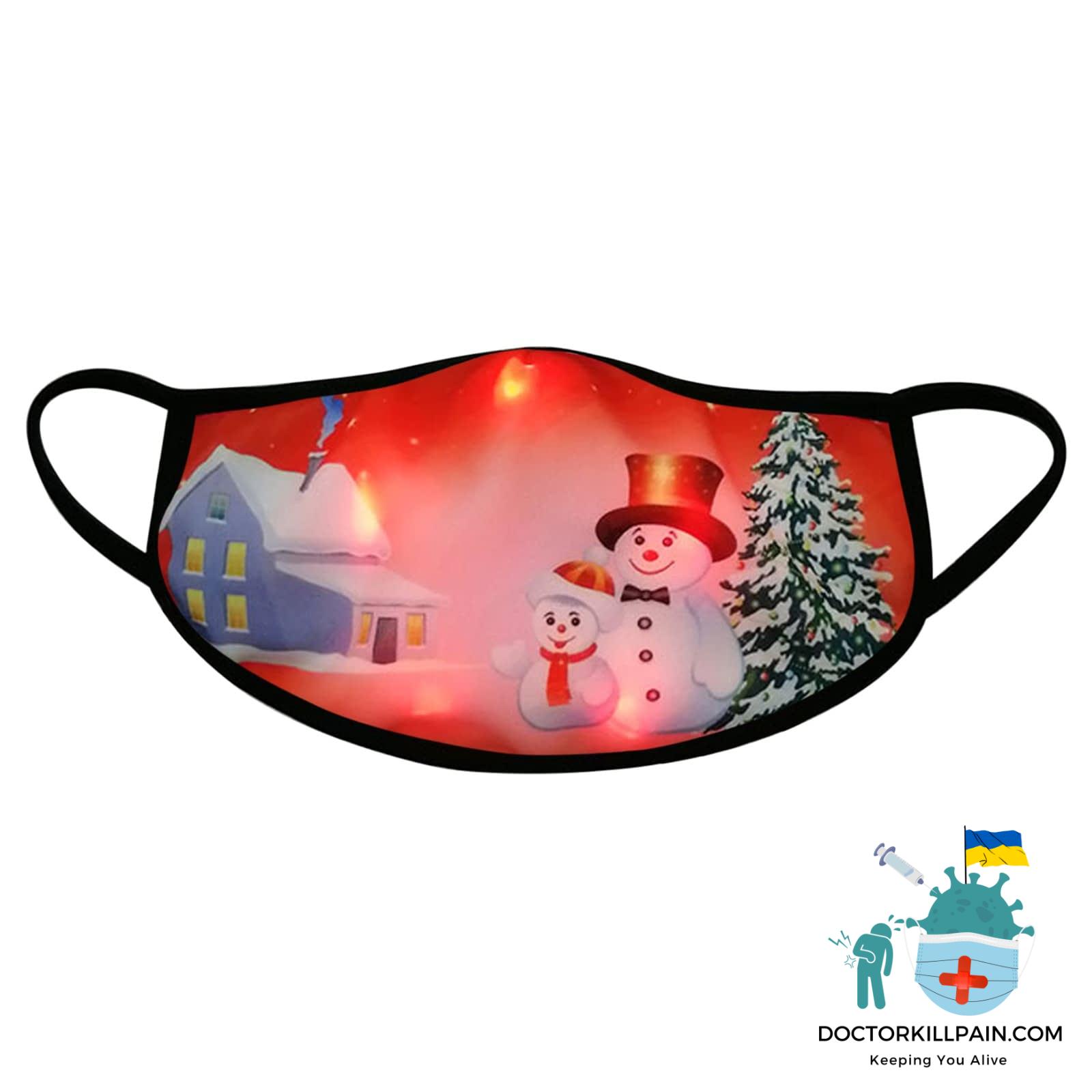 Christmas face Mask. Led Light Up Mask Glowing Christmas Mask Luminous Dust Mask Color Lights Party Rave Mask For Christmas Masquerade Men And Women