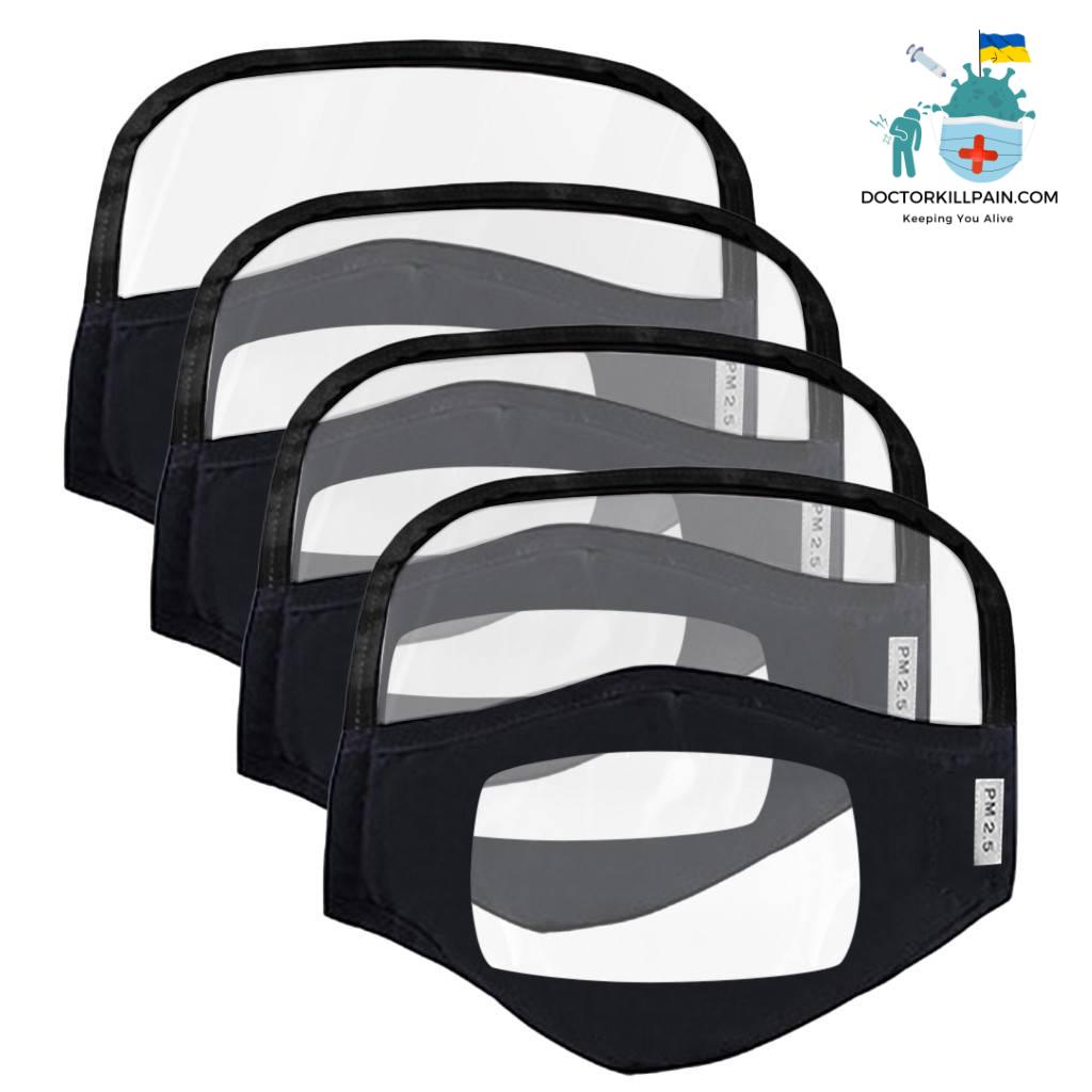 4Pcs Masque Adult Face Mask with Eyes Screen Mask With Clear Window Visible Dustproof Mascarillas Cosplay Mask
