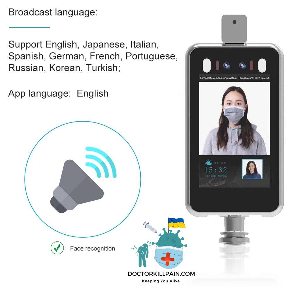 7inch Facial Recognition Camera termal ip camera thermal infrared HD camera 2MP Human Body Temperature Detect Access Control