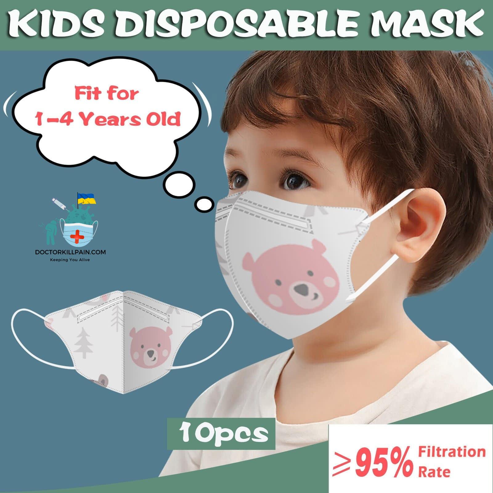 Day Care, Face Mask's 10PC Child Kids Disposable Mask Cartoon Printing Protection Face Mouth Mask Baby 3D Face Cover Facemask VIP Decoration