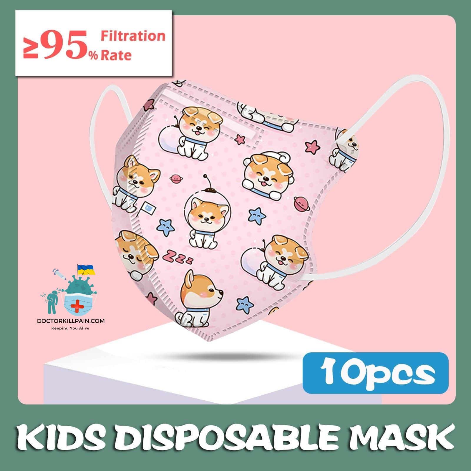 Day Care, Face Mask's 10PC Child Kids Disposable Mask Cartoon Printing Protection Face Mouth Mask Baby 3D Face Cover Facemask VIP Decoration
