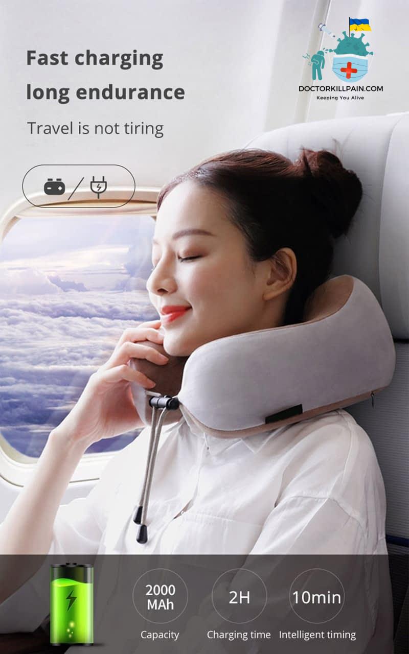 Electric Neck Massager U Shaped Pillow Multifunctional Portable Shoulder Cervical Massager Travel Home Car Relax Massage Pillow