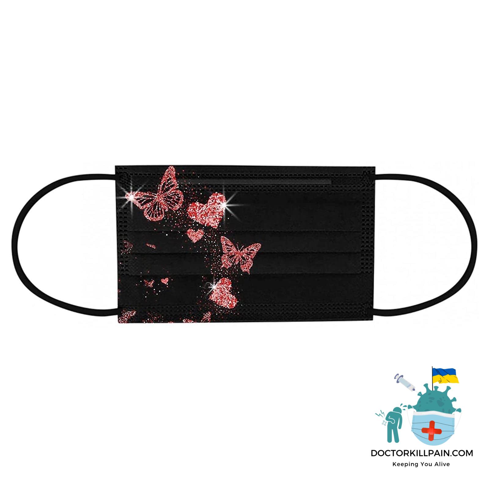 Adult Face Mask. 50pc Disposable Masks Butterflies Mask for Women Fashion Covers Fashion Mouths 3-ply Proteccion Face Masks Halloween Cosplay