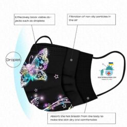 Elegant Shiny Butterflies Disposable Face Masks For Women (50 Masks) color: A 50PCS|B 50PCS|C 50PCS|D 50PCS|E 50PCS|F 50PCS  New Arrivals Protection Against COVID-19 Face Masks & Face Shields Face Masks Face Masks For Adults Best Sellers