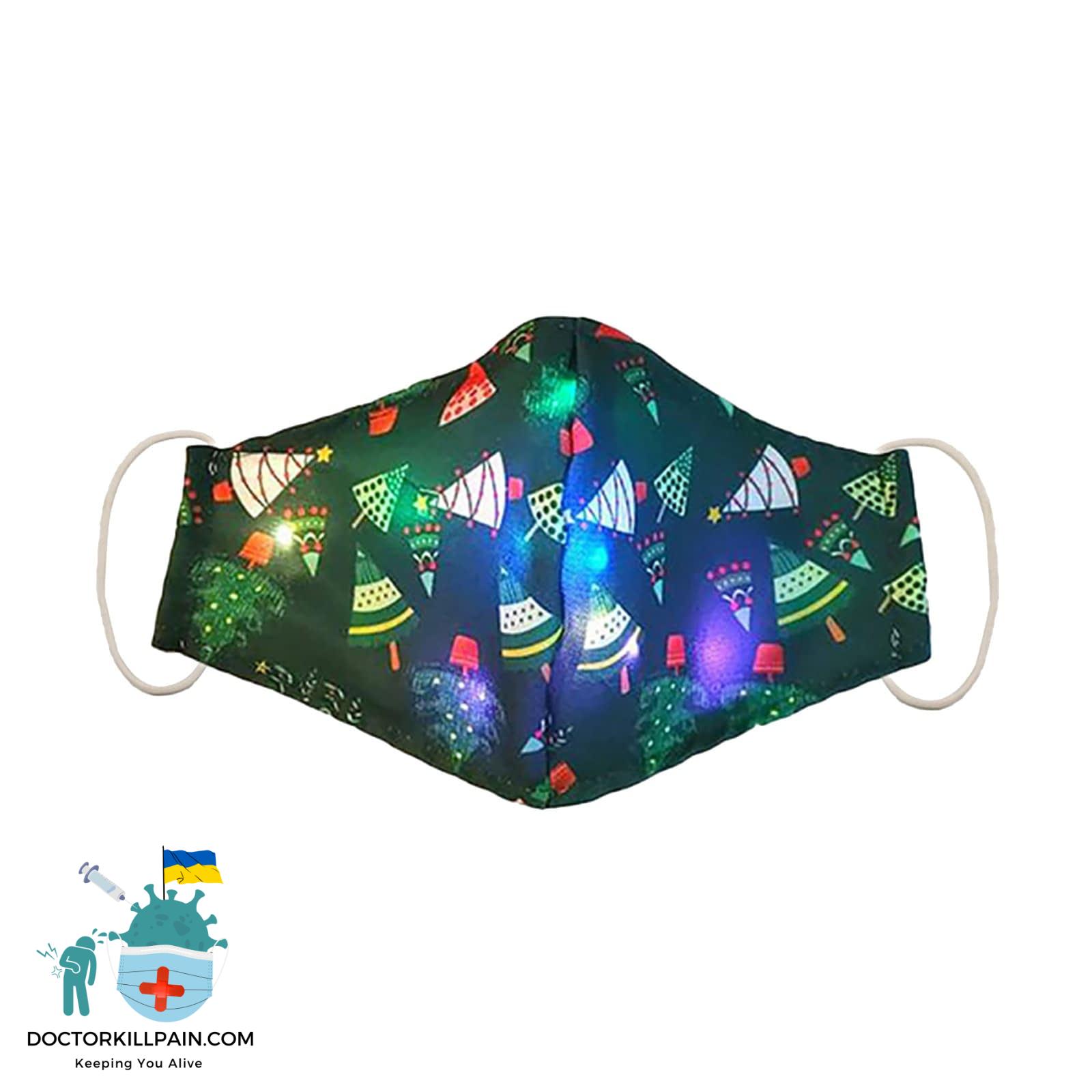 Navidad Christmas Lights Glowing Washable Face Mask Cartoons Covers Fashion Mouths Led Mouth Masks Halloween Cosplay Mascara