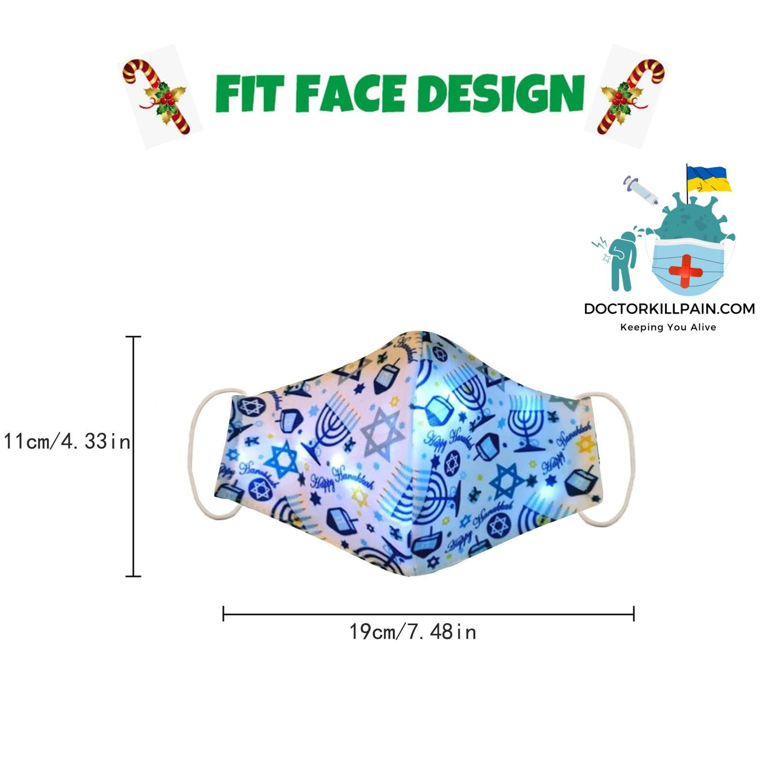 Navidad Christmas Lights Glowing Washable Face Mask Cartoons Covers Fashion Mouths Led Mouth Masks Halloween Cosplay Mascara