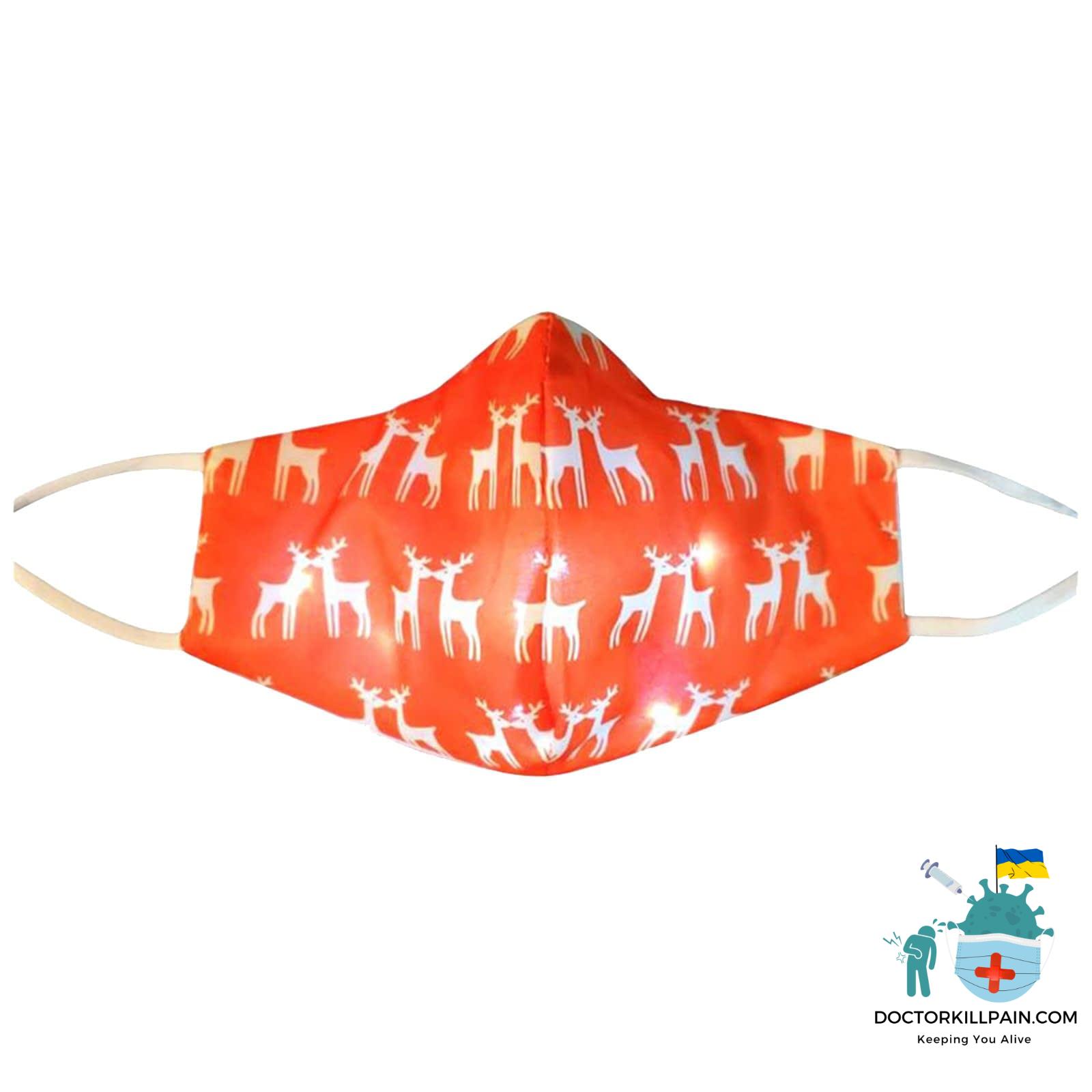 Navidad Christmas Lights Glowing Washable Face Mask Cartoons Covers Fashion Mouths Led Mouth Masks Halloween Cosplay Mascara