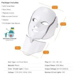 Face + Neck Skin Rejuvenating LED Mask color: EU PLUG (220-240V)|UK PLUG (220-240V)|US PLUG (100-110V)  New Arrivals As Seen On TV Skin Care Safest LED Beauty Masks Best Sellers