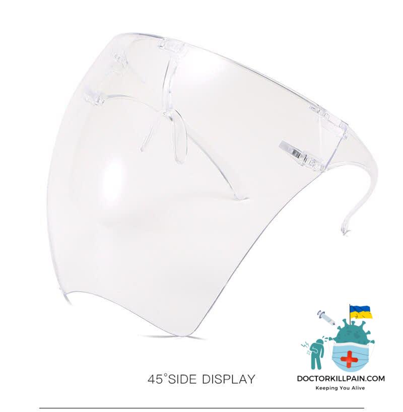 Fashion Clear Full Face Shield Colorful/Transparent Shield Visor Sunglasses PC Anti-Oil Anti-Fog Frame Goggle Shield Children