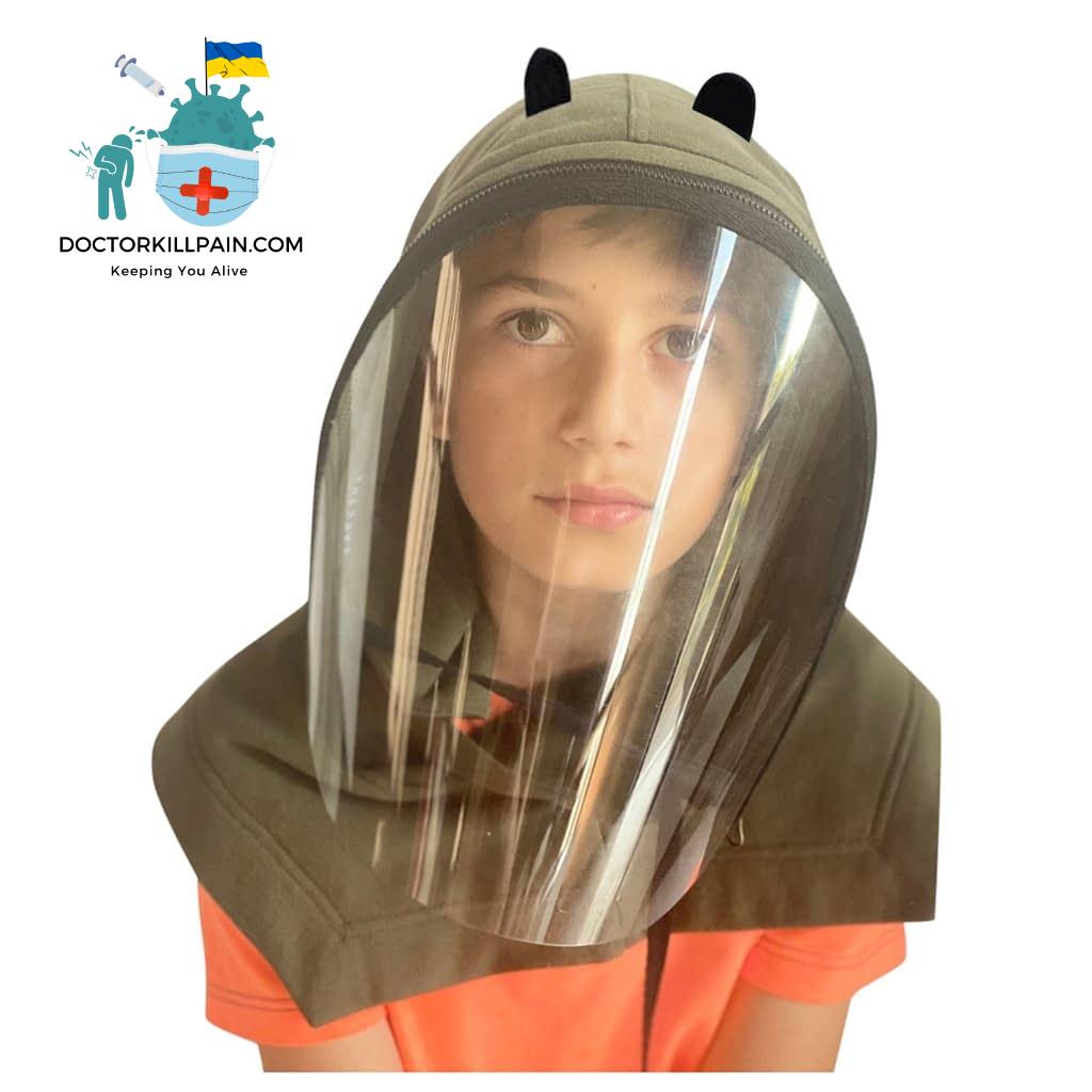 Full Protective Face Wear Clear Hooded Hat Face Shield Reusable Removable Masks For Face With Children Halloween Cosplay