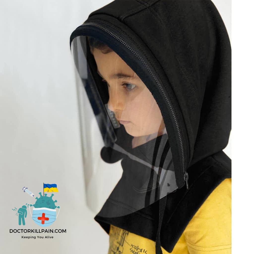 Full Protective Face Wear Clear Hooded Hat Face Shield Reusable Removable Masks For Face With Children Halloween Cosplay