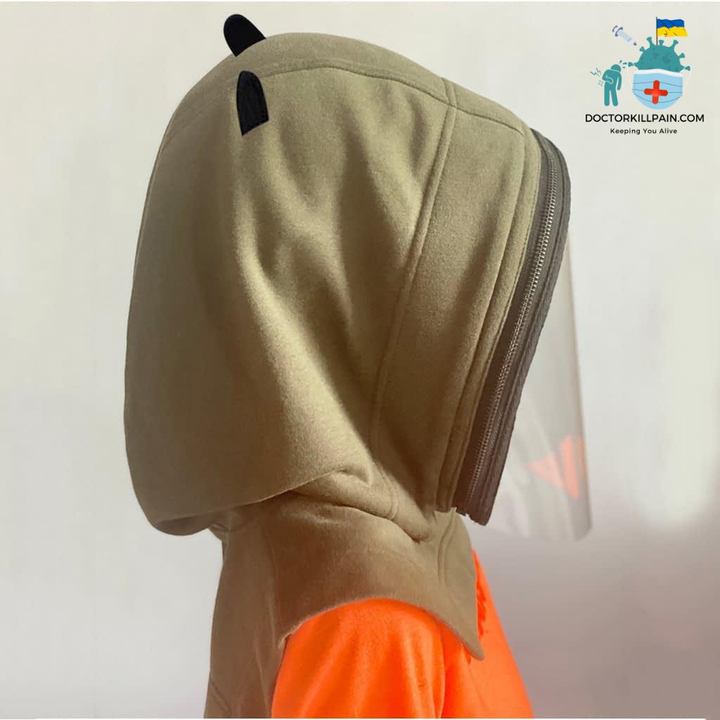 Full Protective Face Wear Clear Hooded Hat Face Shield Reusable Removable Masks For Face With Children Halloween Cosplay