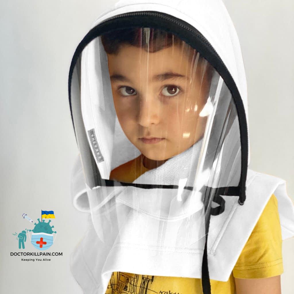 Full Protective Face Wear Clear Hooded Hat Face Shield Reusable Removable Masks For Face With Children Halloween Cosplay