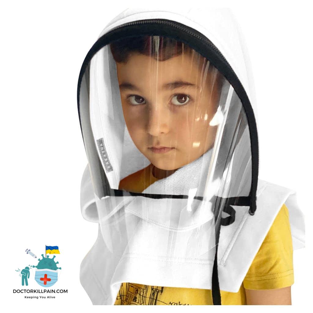 Full Protective Face Wear Clear Hooded Hat Face Shield Reusable Removable Masks For Face With Children Halloween Cosplay