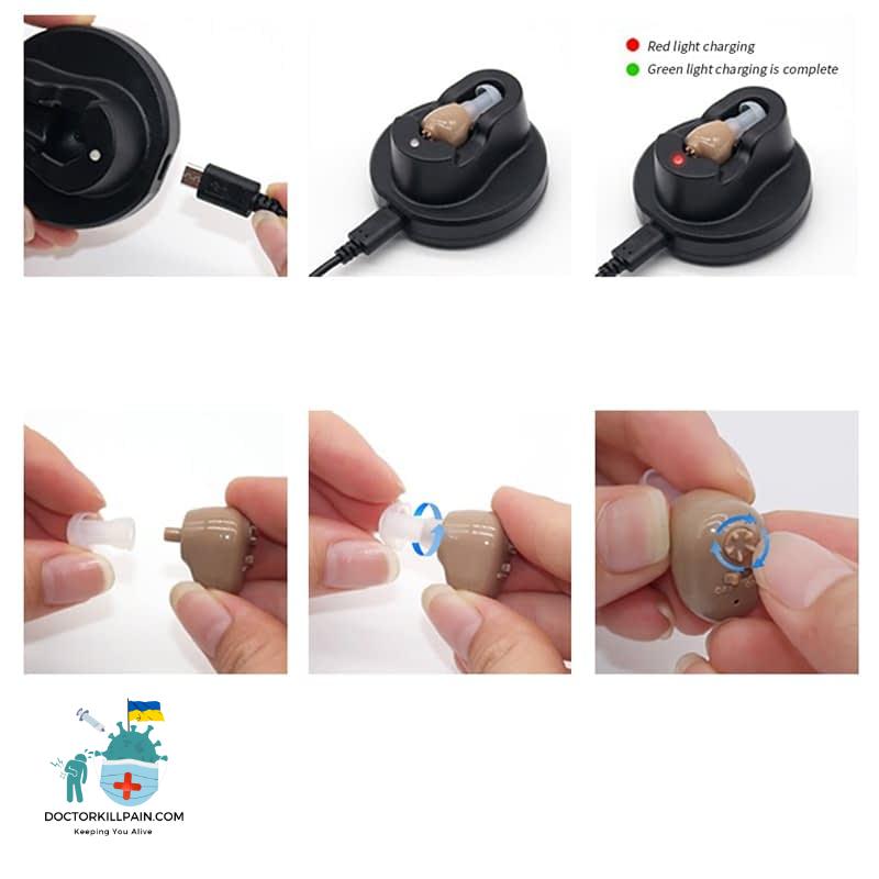 2021 best ITC Hearing Aid Rechargeable Hearing Amplifier Ear Hearing Aid for The Elderly Sound Amplifier for Hearing Loss Aids