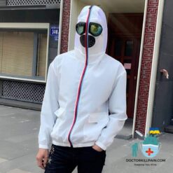 Fight Coronavirus Jacket with Mask | Unisex color: Black|White  New Arrivals Protection Against COVID-19 Face Masks & Face Shields Face Masks Face Masks For Adults Face Shields Face Shields For Adults Jackets with Face Mask Protective Suits & Clothing Best Sellers