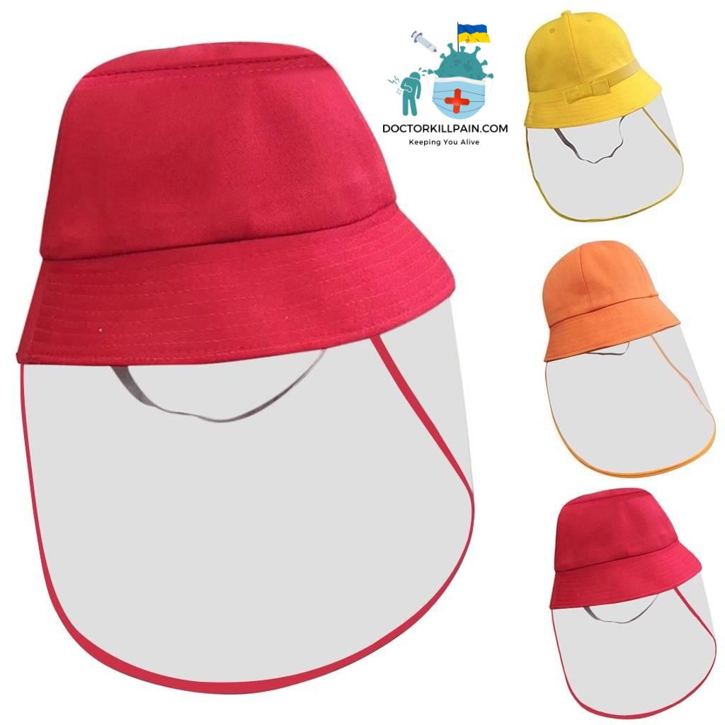 Child Casual Solid Anti-spitting Hat Dustproof Cover Cap Bucket Hat peaked cap Hat For Kid Isolate germs Защитный колпачок#2