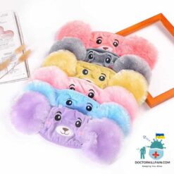 Fluffy Bear Face Mask With Earmuffs For Kids color: grey|Khaki|Pink|Purple|Red|Blue  New Arrivals Protection Against COVID-19 Face Masks & Face Shields Face Masks Safest Face Masks For Kids Best Back to School Face Masks For Kids Best Sellers