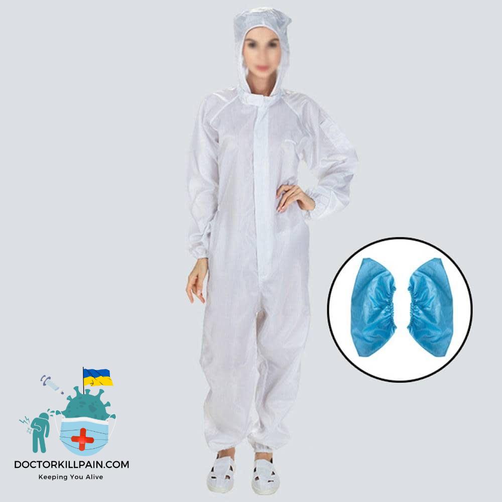 Reusable Protective Overalls Splashproof Protective Suits + Disposable Shoe Cover Personal Protective Equipment