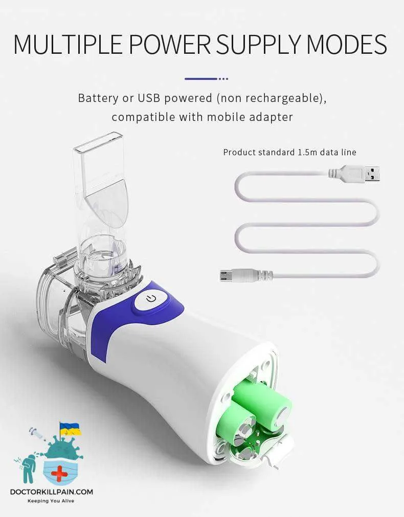 Handheld Ultrasonic Portable Nebulizer color: only mask|Gray with 2 Filters|Blue|Green  New Arrivals Protection Against COVID-19 Best Sellers