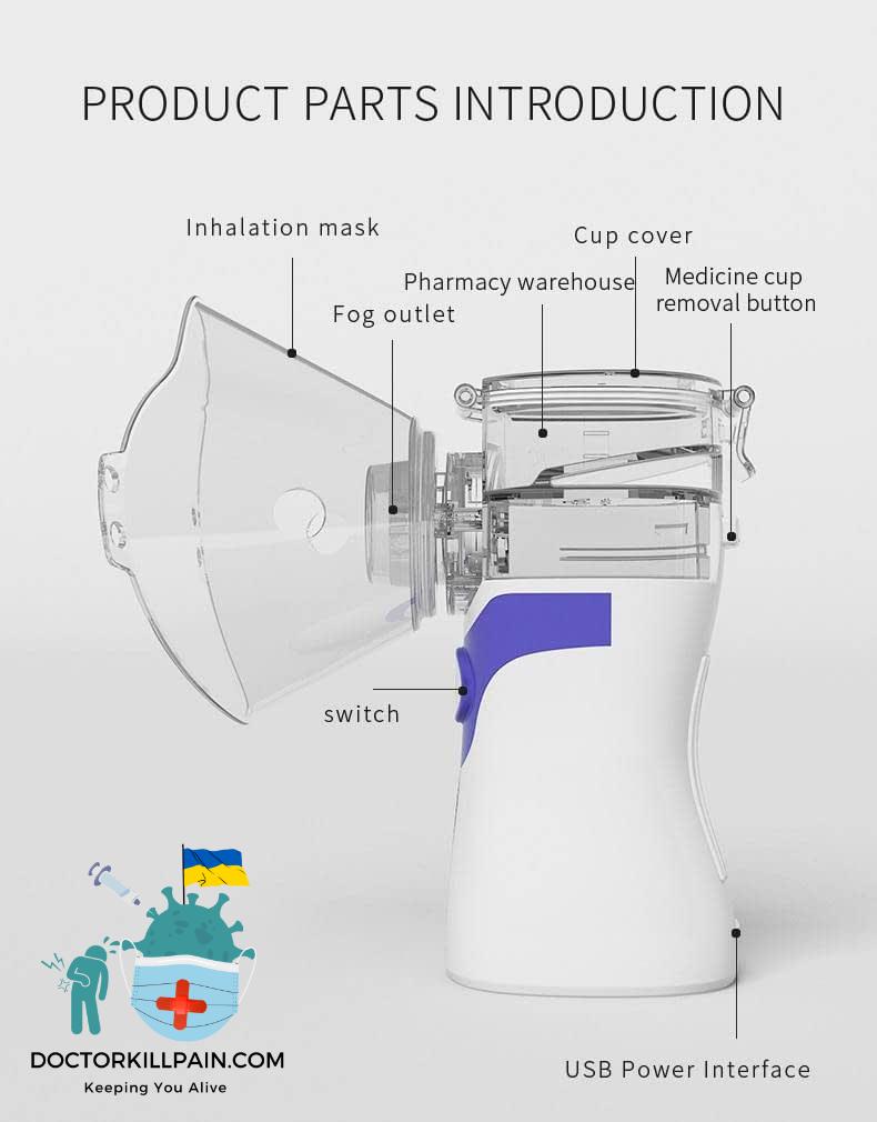 Medical equipment Nebulizer Handheld Ultrasonic Steaming Devices Atomizer inhalator for Adults Kids mini Portable nebulizador
