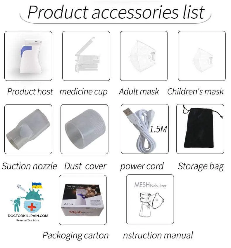 Handheld Ultrasonic Portable Nebulizer color: only mask|Gray with 2 Filters|Blue|Green  New Arrivals Protection Against COVID-19 Best Sellers
