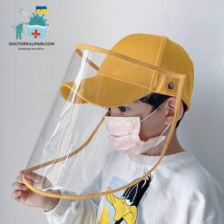 Hat With Large Protective Face Shield For Kids color: Black|Blue|White|Yellow  New Arrivals Protection Against COVID-19 Face Masks & Face Shields Face Shields Face Shields For Kids Best Sellers