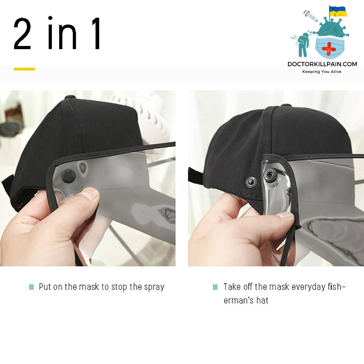 2020 Spray Detachable Anti-spitting Anti Face Protective Hat Cover Outdoor Cap Hot Splash-proof Helmet Hat