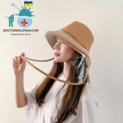 Hat With Removable Face Shield For Women color: beige|Khaki|no face sheild|Pink|Black|Yellow  New Arrivals Protection Against COVID-19 Face Masks & Face Shields Face Shields Face Shields For Adults Best Sellers