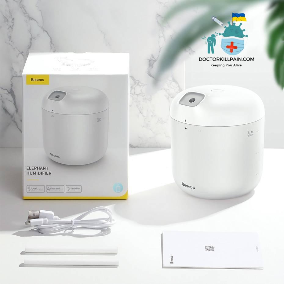 Baseus Humidifier Air Diffuser Difusor For Home Office 600 ml Large Capacity Air Humidifier Humidificador With LED Lamp