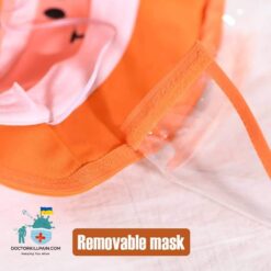 Kids Bucket Hat with Face Shield (2-8 yrs) color: Orange  New Arrivals Protection Against COVID-19 Face Masks & Face Shields Face Shields Face Shields For Kids Best Sellers