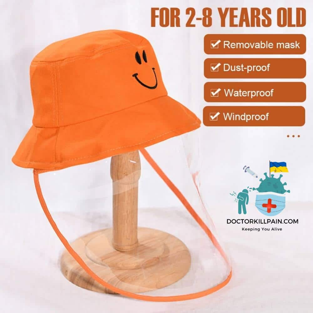 Kids Protective Bucket Visor Hat TPU Shield Protective Bucket Cotton Anti-spitting Fisherman Outdoor Protection 2-8 Years