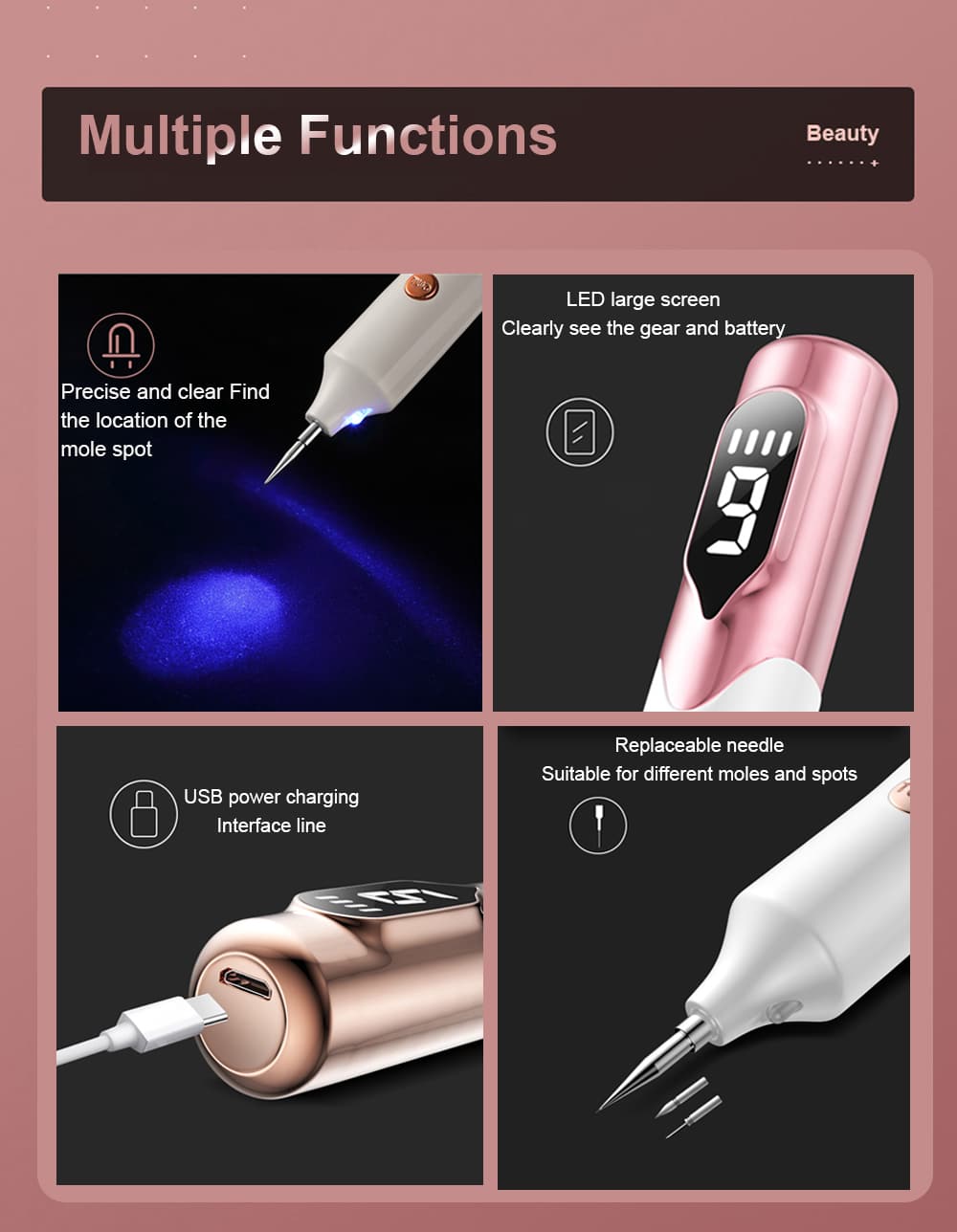 Laser Plasma Pen for Skin Tag Remover Freckle Black Dot Papilloma Warts Mole Pimples Tattoo Removal Laser Pen Beauty Care Tools