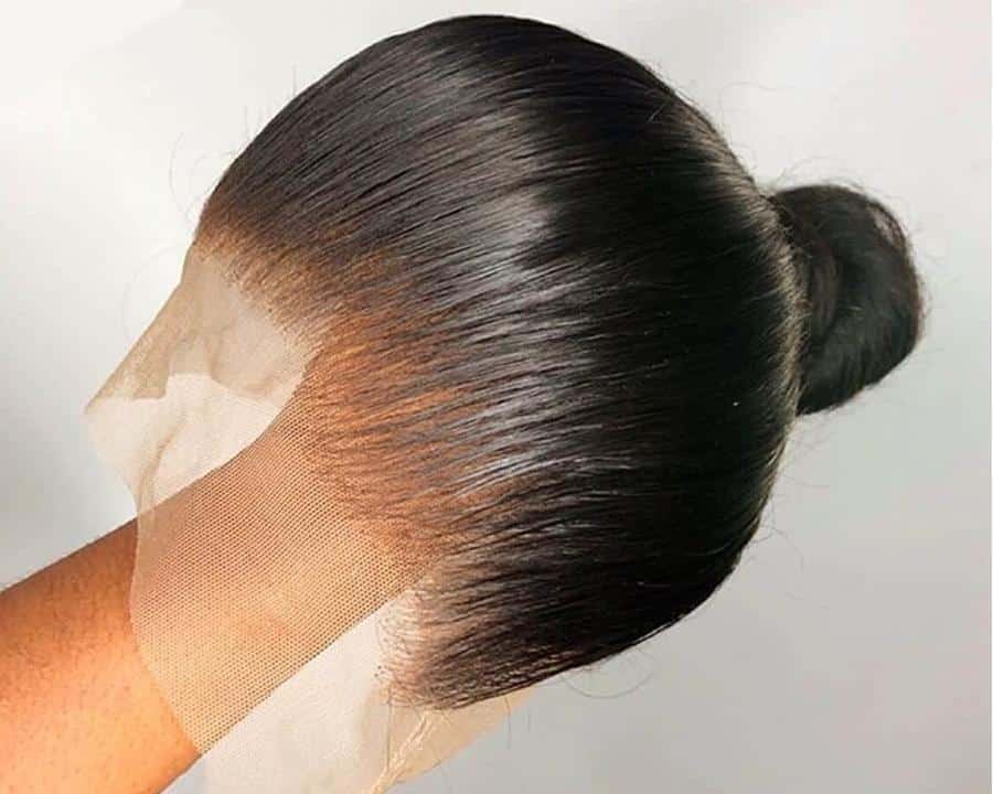 KUNGANG 13*6 Natural Straight Lace Front Human Hair Wigs With Baby Hair 250 Density Medium Ratio Non-Remy Wig
