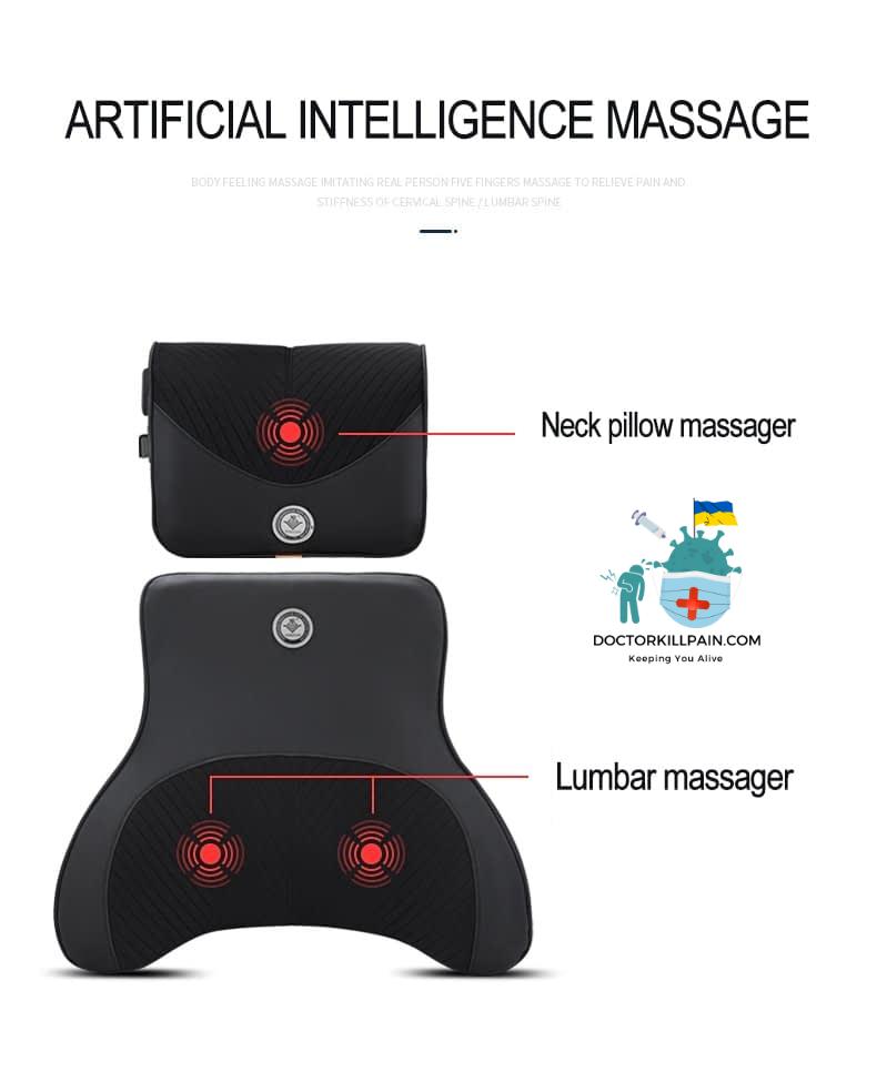 JINSERTA Car Massage Neck Support Pillow Seat Back Support Headrest Pillow Simulation Human Massage Travel Pillow Accessories