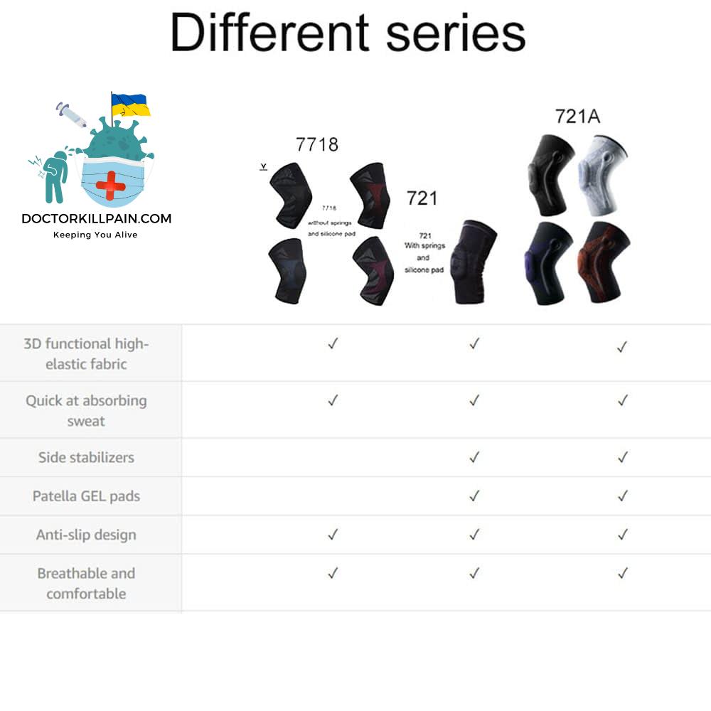 Veidoorn 1PCS Compression Knee Support Sleeve Protector Elastic Knee Pads Brace Springs Gym Sports Basketball Volleyball Running