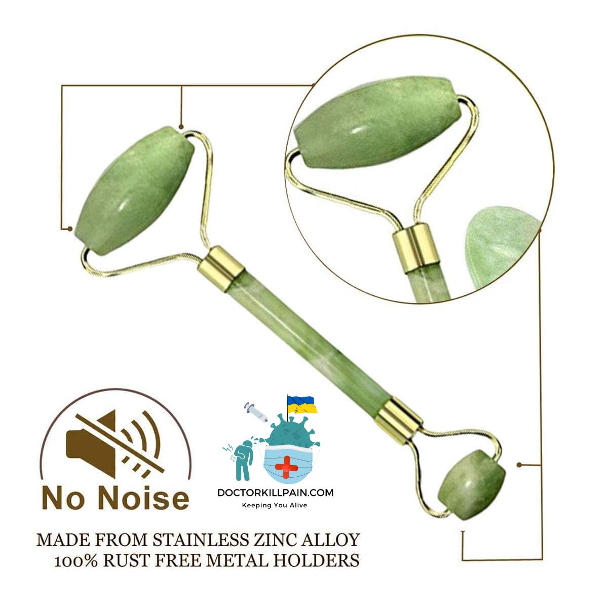 Natural Jade Roller Guasha Skin Scraper Facial Set Facial Stone Firming Face Anti-Aging Puffy Eyes Massager Neck Anti Wrinkle