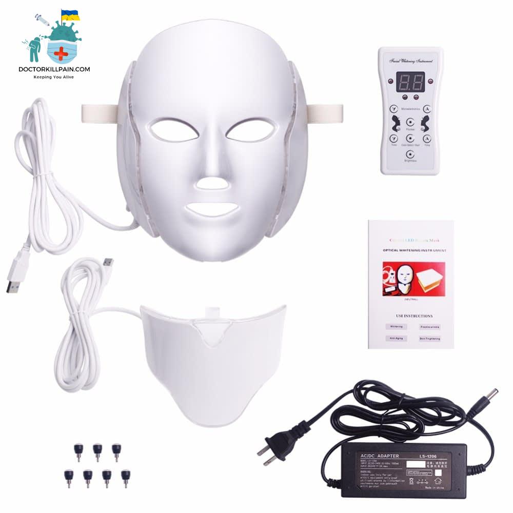 Foreverlily 7 Colors Led Facial Mask Led Korean Photon Therapy Face Mask Machine Light Therapy Acne Mask Neck Beauty Led Mask