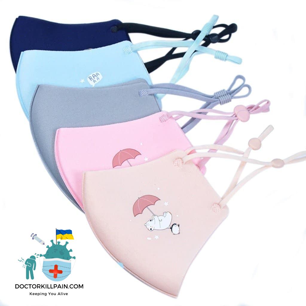 5pcs Cute Mask For Face Children Fabric Mask For Face Kids Mask Jettable Child Mouth Cap Print Mascarillas Ninos Masque Enfant