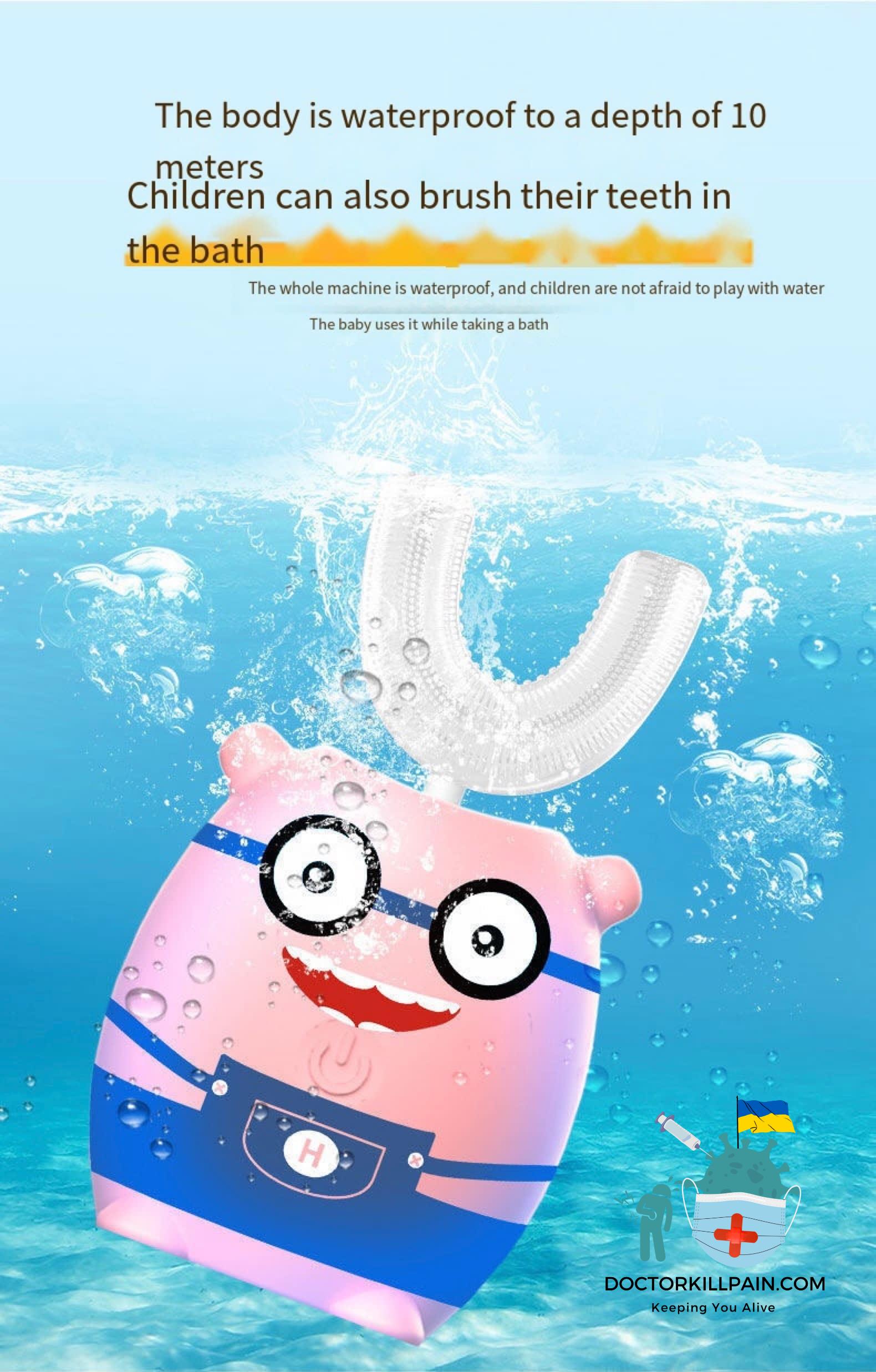 Sonic Children Electric Toothbrush Cartoon Pattern Toothbrush Soft Silicone Brush Head Fully Automatic Kids Electric Toothbrush